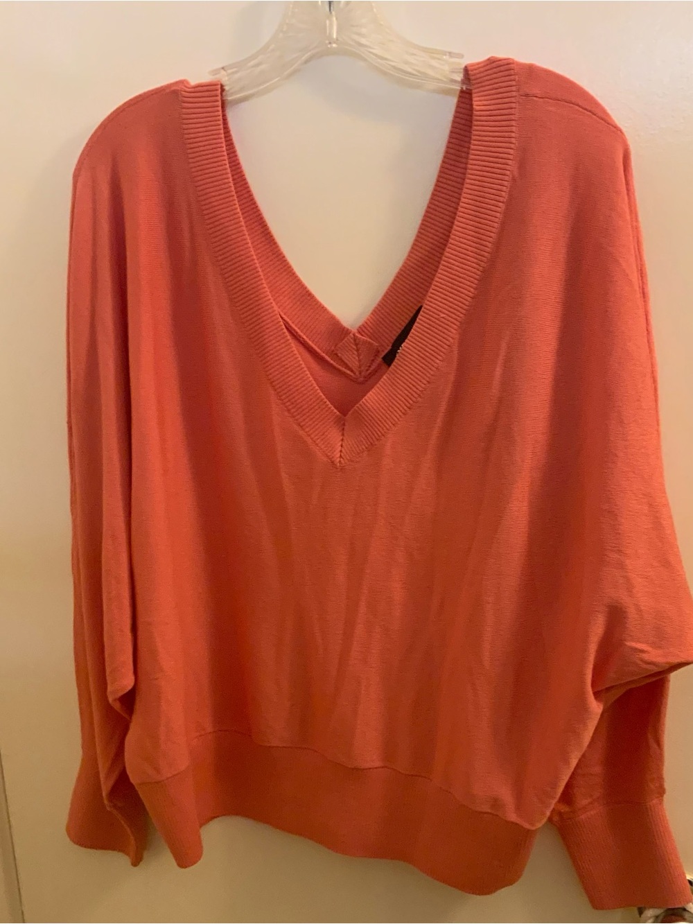 Express Women's Coral V-Neck Sweater/Top